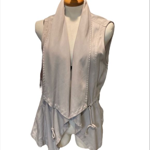 Max Jeans Grey Open Front Vest NWT - Picture 2 of 6